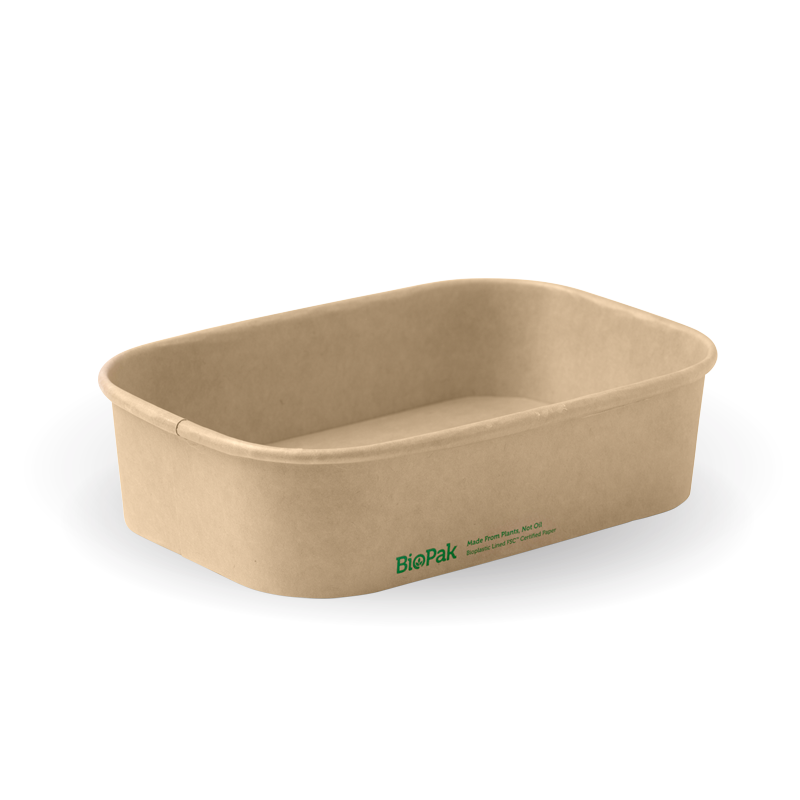 BioPak 500ml Rectangle PLA lined paper container