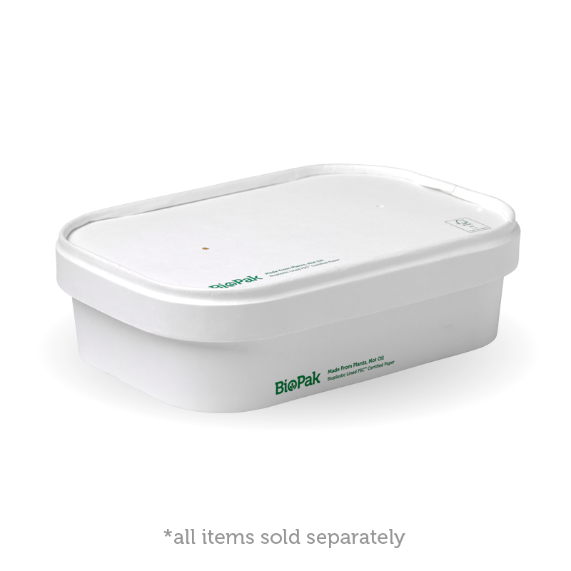 BioPak 500ml Rectangle PLA lined paper container