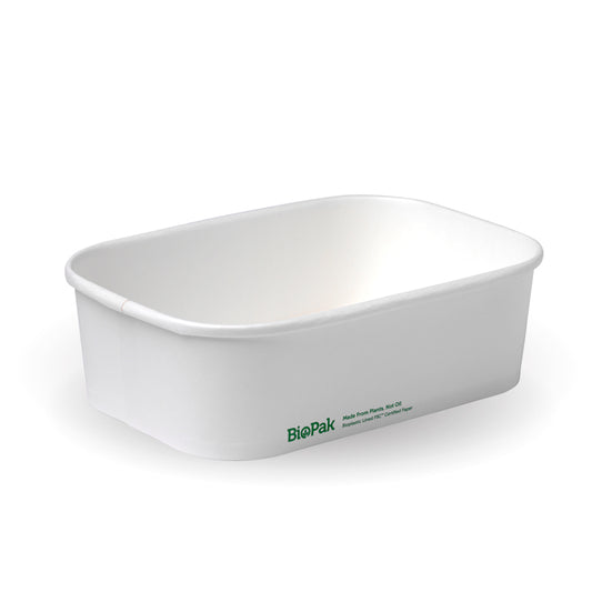 BioPak 650ml Rectangle PLA lined paper container