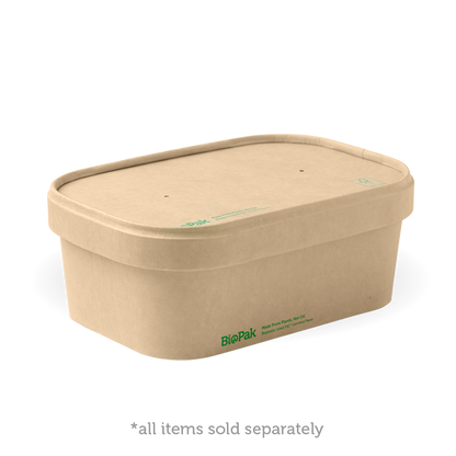 BioPak 750ml Rectangle PLA lined paper container