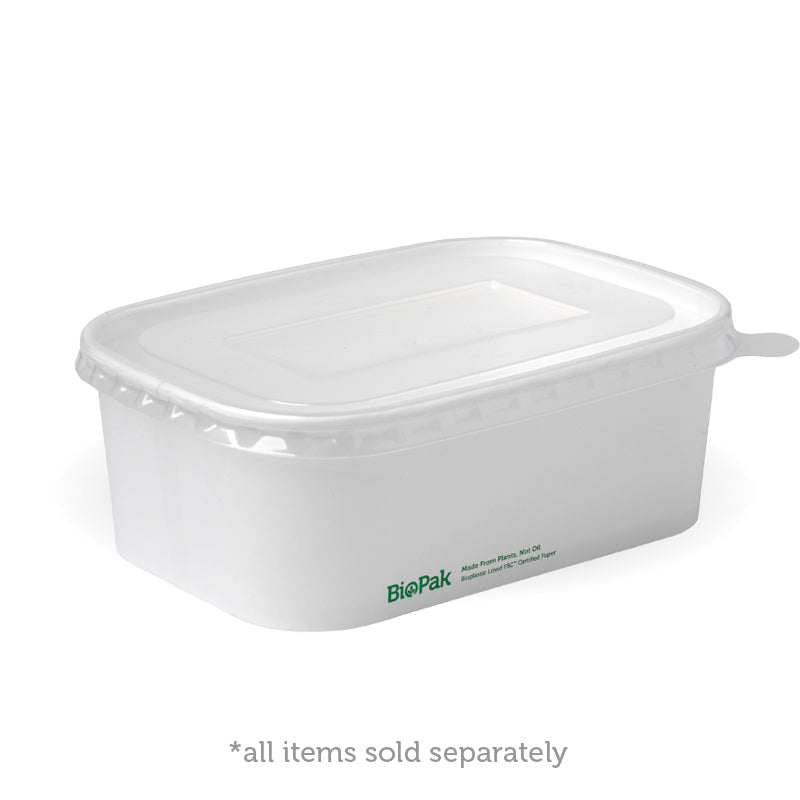 BioPak 750ml Rectangle PLA lined paper container