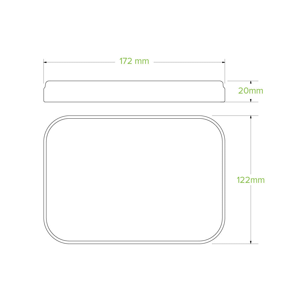 BioPak Rectangle PLA lined Paper lid