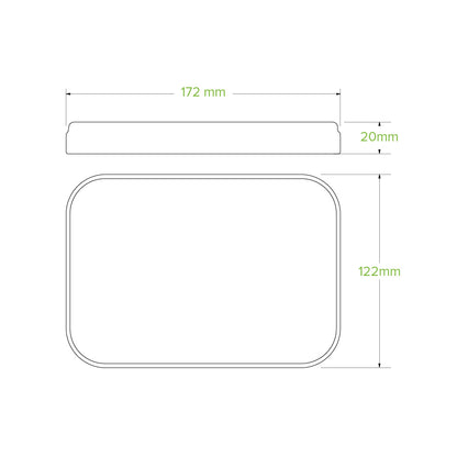 BioPak Rectangle PLA lined Paper lid