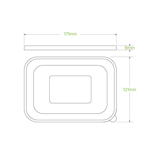 BioPak Rectangle lid CPLA Opaque