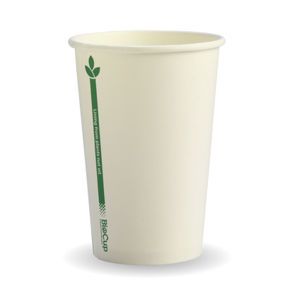 320ml/10oz(80mm) White and Kraft green line Single Wall Biocup