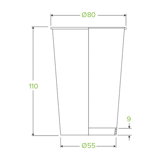 320ml / 10oz (80mm) White Single Wall BioCup