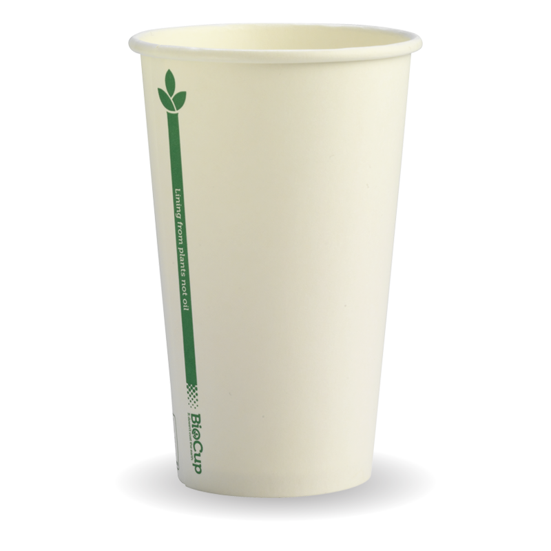 350ml/12oz(80mm) kraft and white Green Line Single Wall Biocup