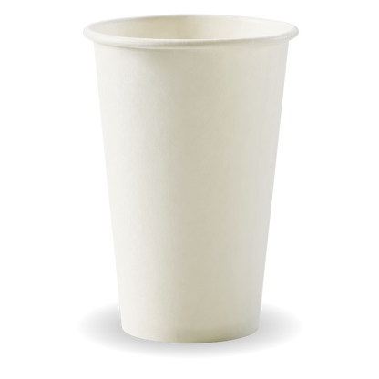 350ml / 12oz (80mm) White Single Wall BioCup