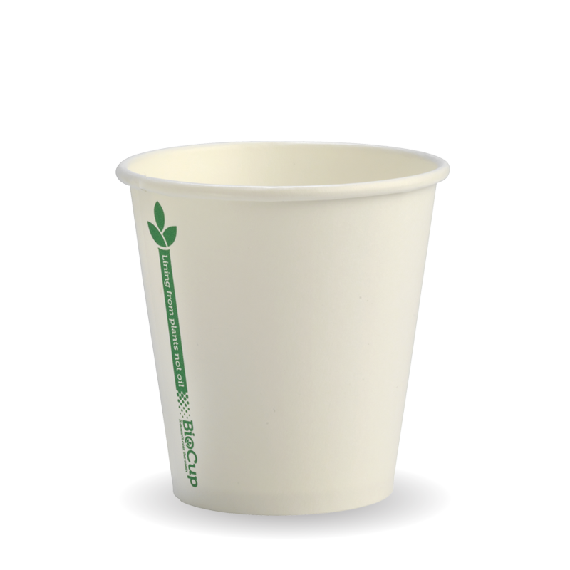 230ml/6oz(80mm) Kraft or White Green Line Single Wall Biocup