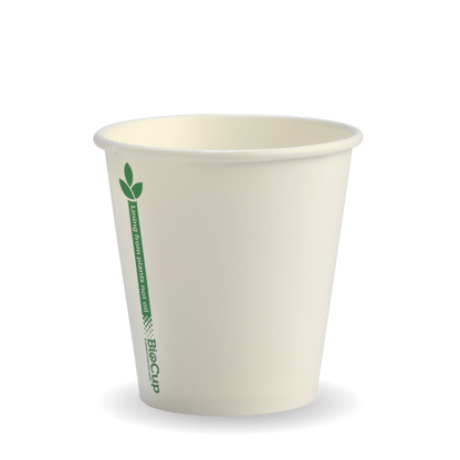 230ml/6oz(80mm) Kraft or White Green Line Single Wall Biocup