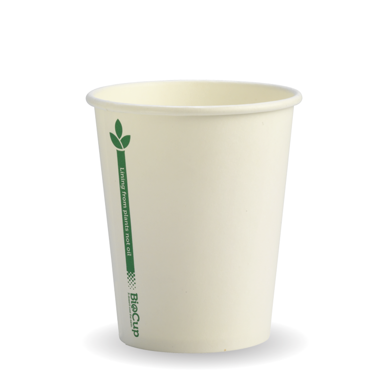 280ml/8oz(80mm) Kraft and White Green Line Single Wall Biocup