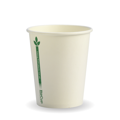 280ml/8oz(80mm) Kraft and White Green Line Single Wall Biocup