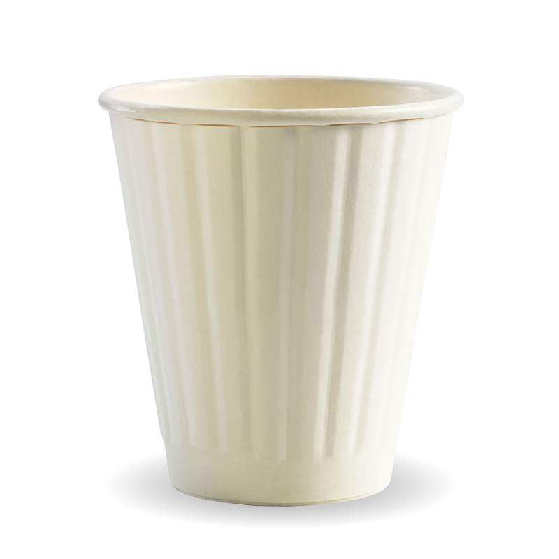 295ML/8OZ(90MM) WHITE DOUBLE WALL BIOCUP