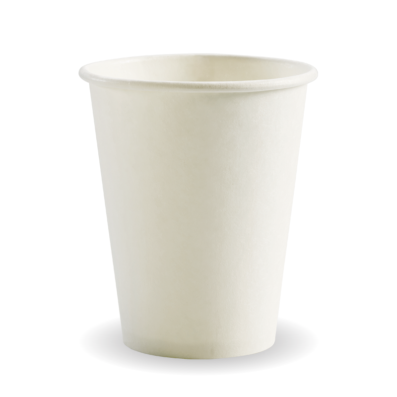 8 oz single wall hot cup plain white