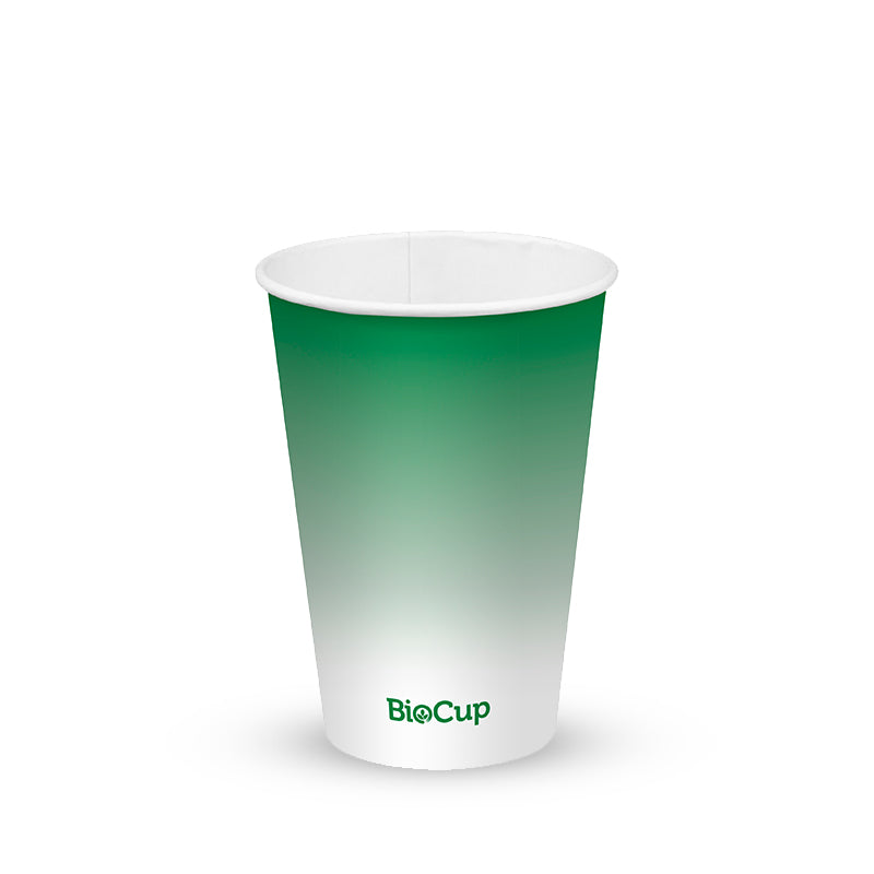 BioPak 420ml / 14oz (90mm) Cold Paper BioCups - green fade