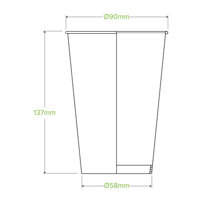 510ml/16oz Cold Paper BioCup