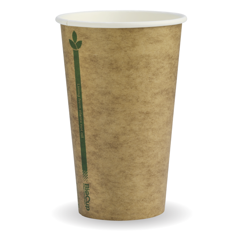 350ml/12oz(80mm) kraft and white Green Line Single Wall Biocup