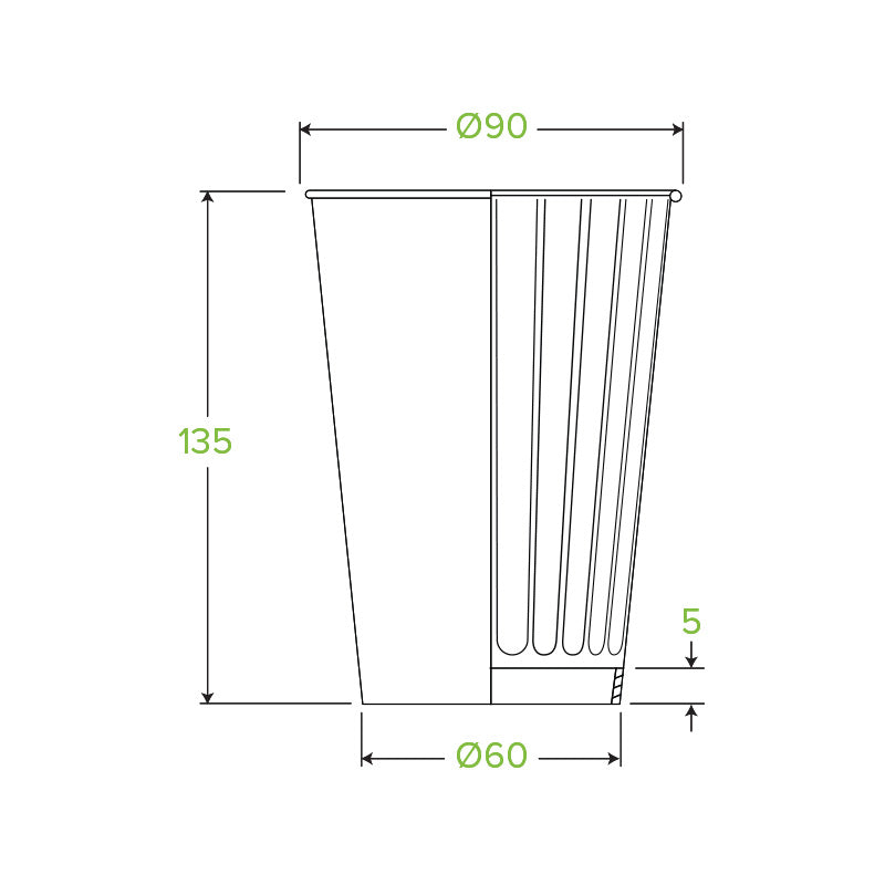 460ml/16oz(90mm) Leaf Double Wall Biocup