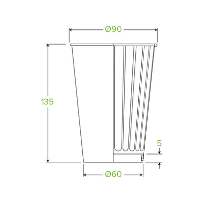 460ML/16OZ(90MM) WHITE DOUBLE WALL BIOCUP