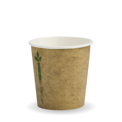120ml / 4oz (63mm) Kraft Green Line Single Wall BioCup