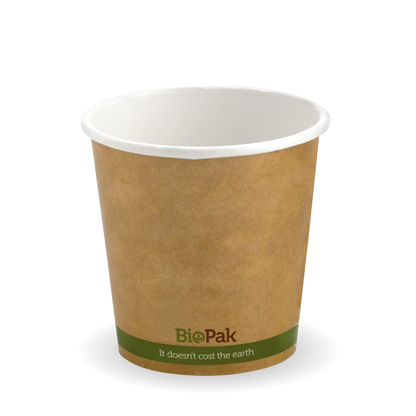 120ml / 4oz (63mm) Kraft Green Stripe Single Wall BioCup
