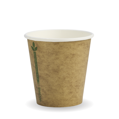 230ml/6oz(80mm) Kraft or White Green Line Single Wall Biocup
