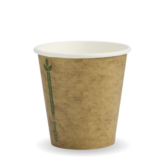 230ml/6oz(80mm) Kraft or White Green Line Single Wall Biocup