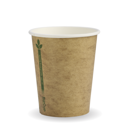 280ml/8oz(80mm) Kraft and White Green Line Single Wall Biocup
