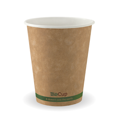 280ml / 8oz (80mm) Kraft Green Stripe Single Wall BioCup