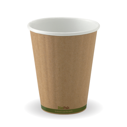 255ml/8oz(80mm) Kraft Green Stripe Double Wall Biocup