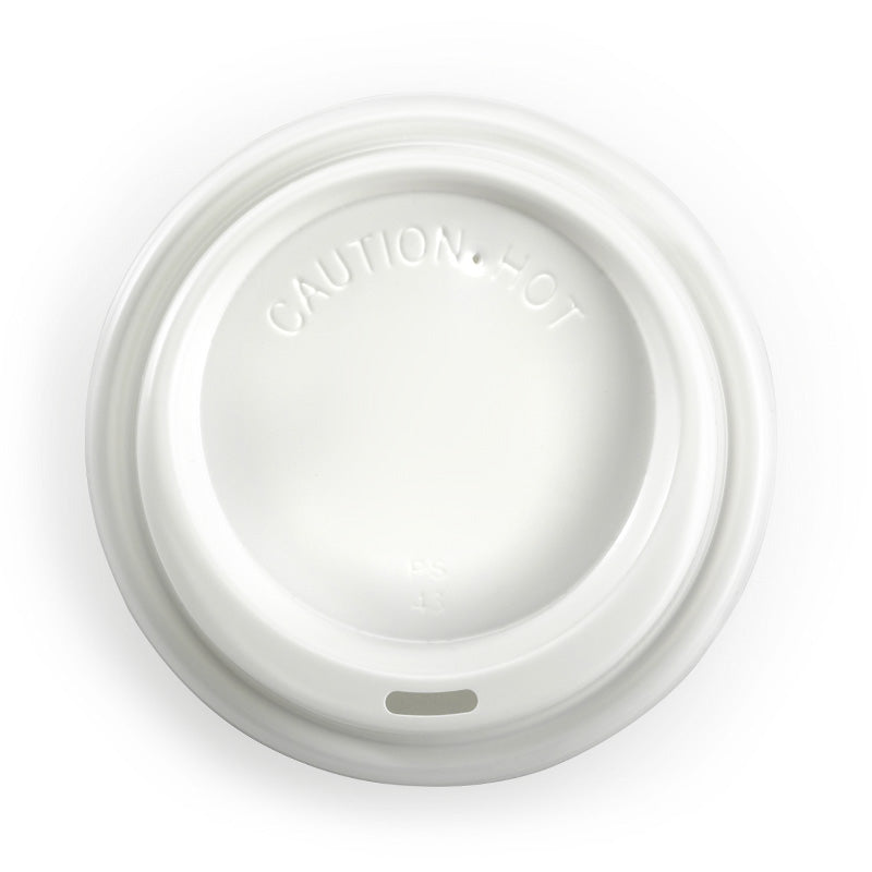 90mm White lid Fits 8oz uni-lid, 12, 16 & 20oz Cups - Choose your colour Black or White.