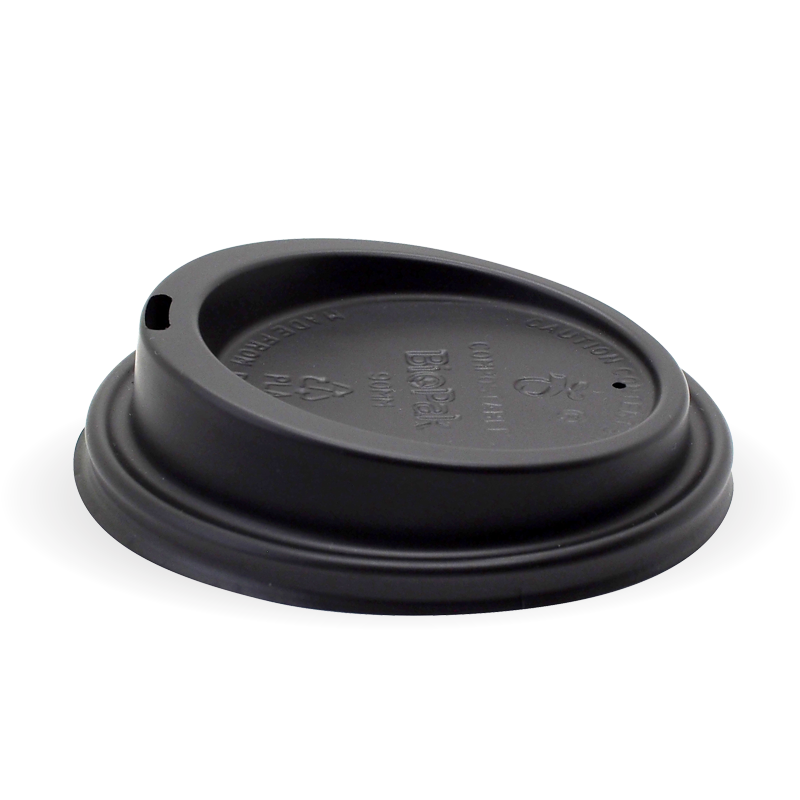 BioPak 8-20oz (90mm DIA) PLA Large Lid -  Black 