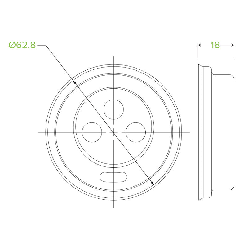 4oz/63mm PS Sipper lid - Choose your colour Black or White