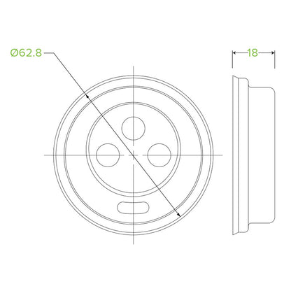 4oz/63mm PS Sipper lid - Choose your colour Black or White