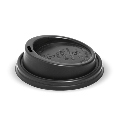 BioPak 6-12oz (80mm DIA) PLA Small Lid-  Black 