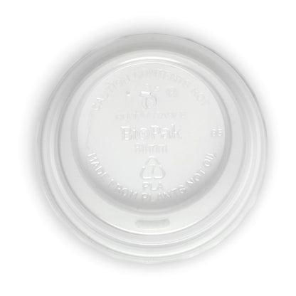 BioPak 6-12oz (80mm DIA) PLA Small Lid-  Opaque