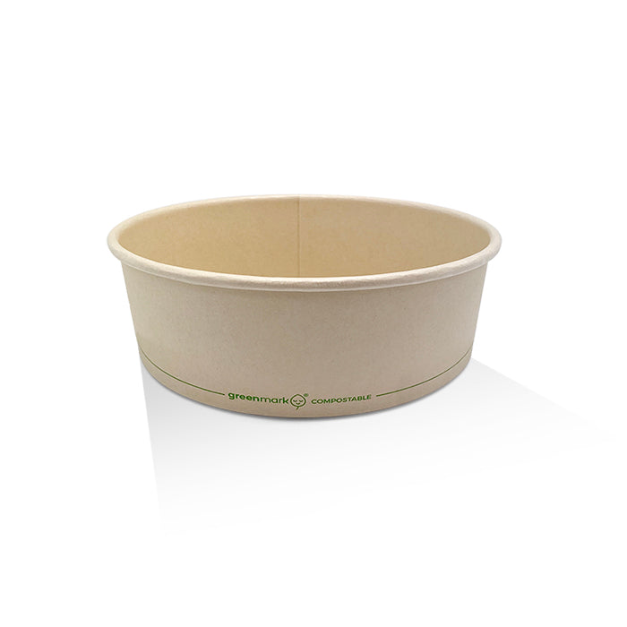 PLA Coated Bamboo Paper Salad Bowl 42oz 184x162x66mm