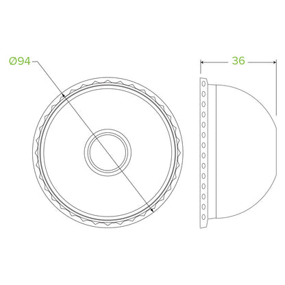 250ml / 8oz BioBowl PET Dome Lid