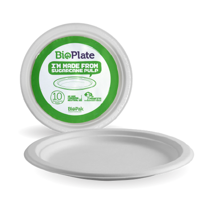 BioPak 25cm / 10‰ۡóÁÌ_•À_ White BioPlates - Individually wrapped 10pk