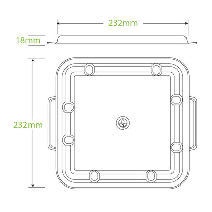 BioPak 3/4/5 Compartment Natural Sugarcane Takeaway LARGE Lid specifications