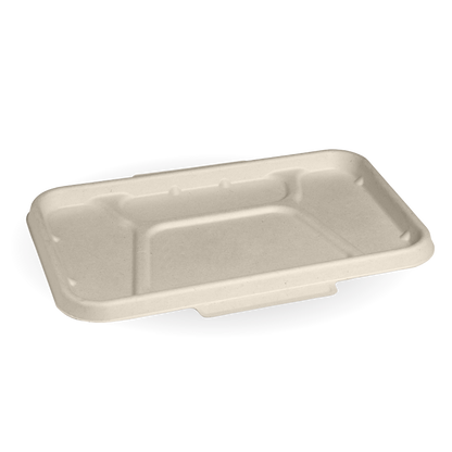 BioPak 4 Compartment Sugarcane Fibre Takeaway Base Lid - Natural