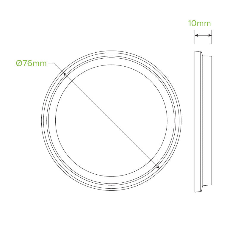 60-280ML BIOCUP FLAT LID- NO HOLE