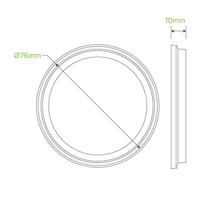 60-280ML BIOCUP FLAT LID- NO HOLE