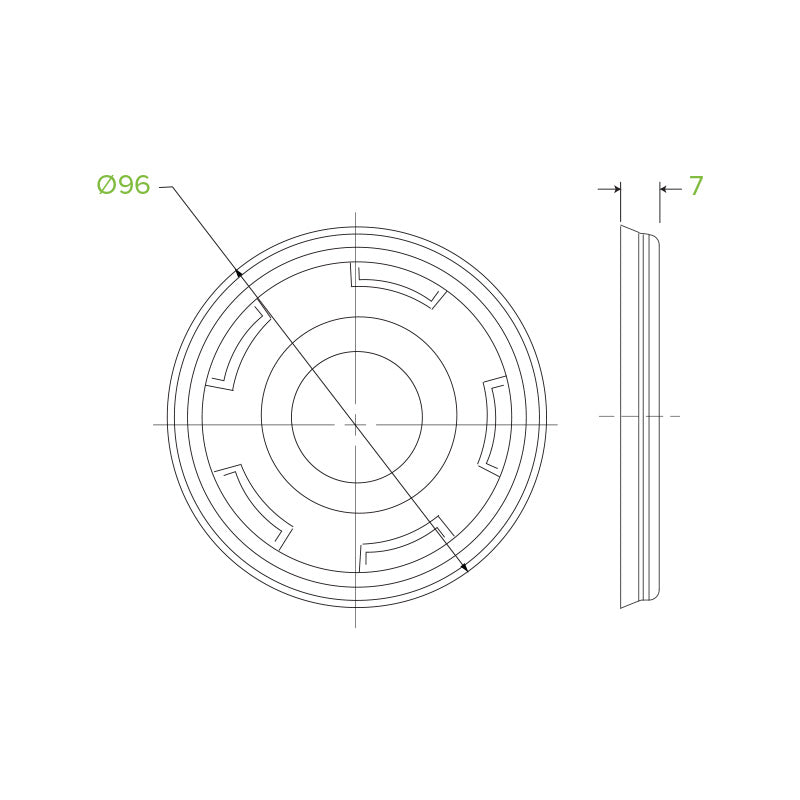 300-700ML BIOCUP FLAT LID WITH STRAW SLOT