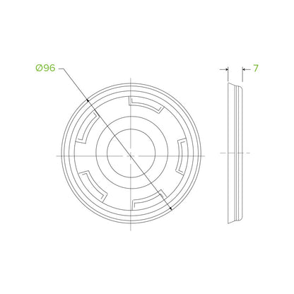 300-700ML BIOCUP FLAT LID WITH STRAW SLOT