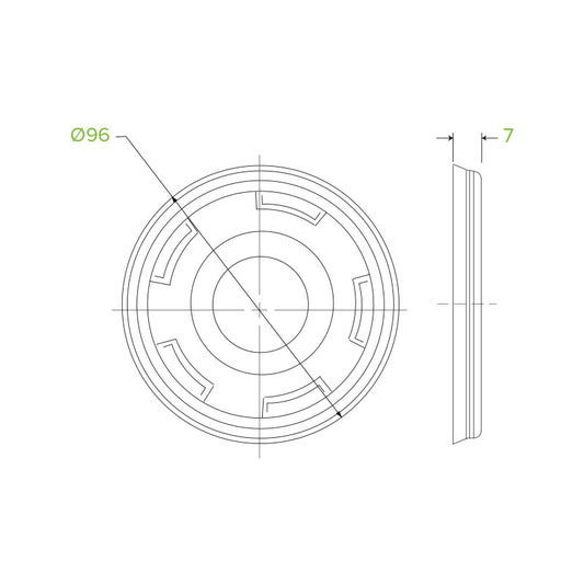 300-700ML BIOCUP FLAT LID WITH STRAW SLOT