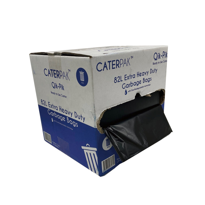 CaterPak Qik-Pik Extra-HD Garbage Bags 82L 100 per carton dispenser liners