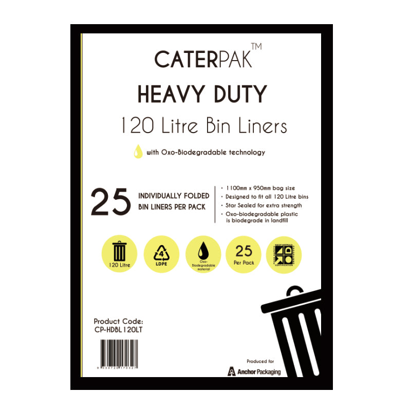 CaterPak Heavy Duty Bin Liner 120L 100 per Carton (4x25)