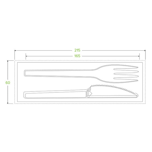 16.5cm/6.5" PLA Knife,Fork & Napkin Set