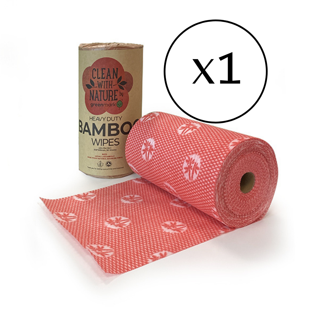 Greenmark Heavy Duty Bamboo Cleaning Wipes - Multi Colour Carton (6 Rolls)